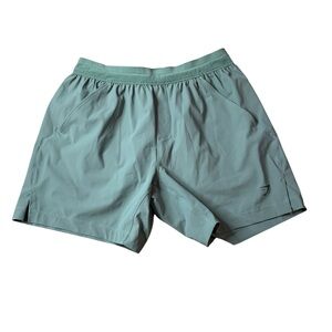 Gymshark Sage Green Athletic Gym Shorts with Zip Pockets - S
